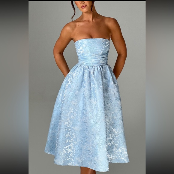 Saoirse Midi Dress-blue - Picture 1 of 3